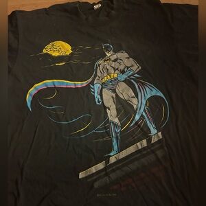 Vintage 1980s Batman DC Comics Black graphic T-shirt (XL)